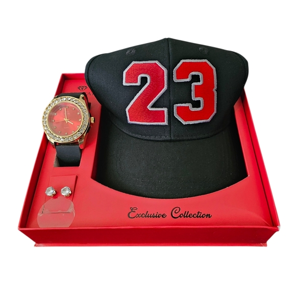 Exclusive 3-Piece Gift Set – Snapback Hat, Watch & Earrings | “23” Collection - Picture 2 of 8